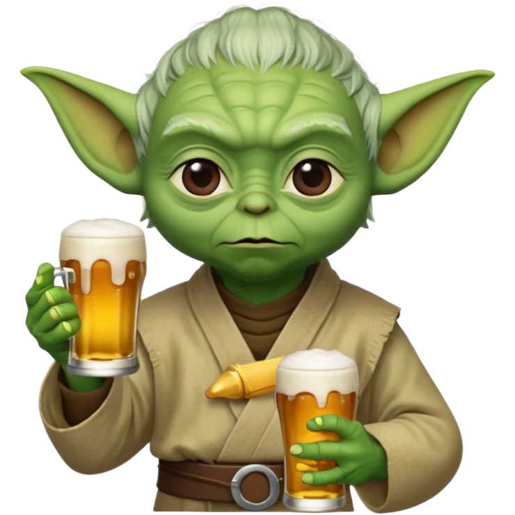Yoda avec une bierre emoji