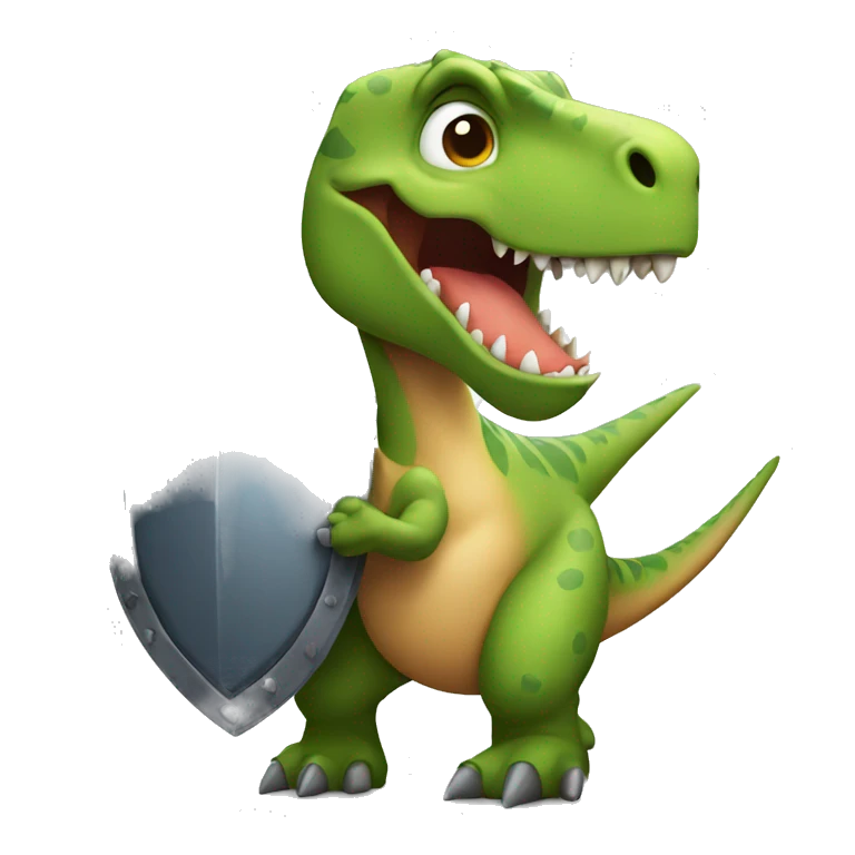 DInosaur Holding Shield emoji