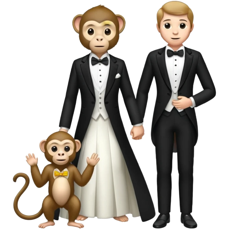 Full body man  marrying a monkey emoji
