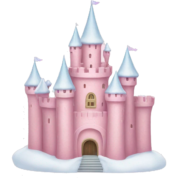 pastel pink snow castle emoji