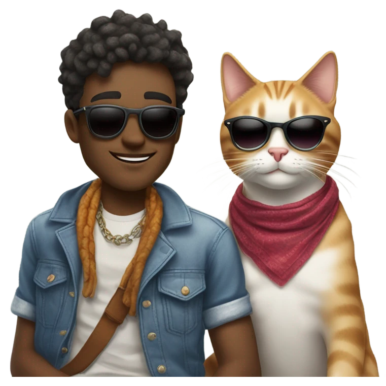 cat with cool guy evan  emoji