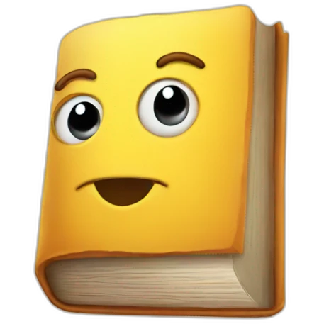 Book with face emoji