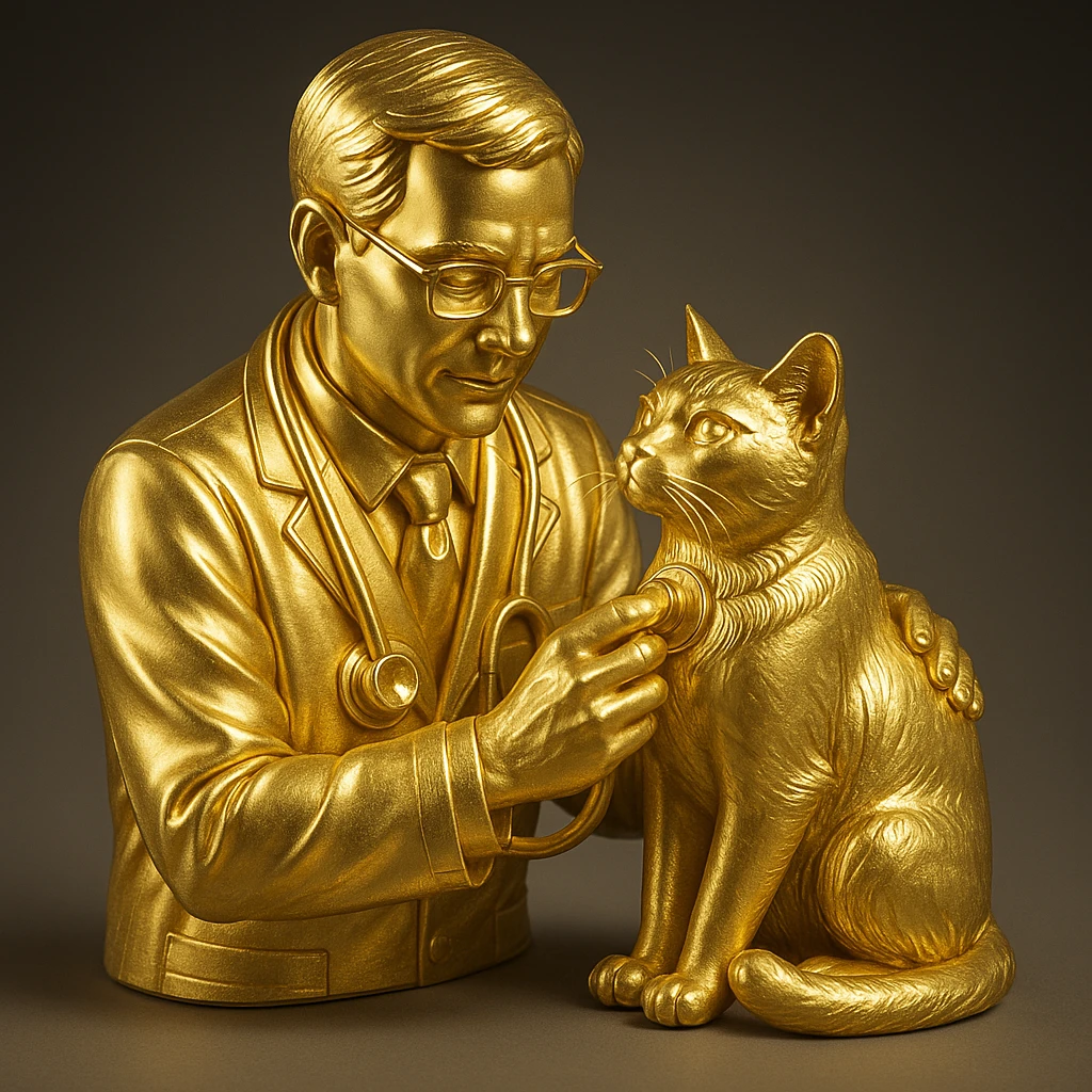 veterinarian examining a cat emoji