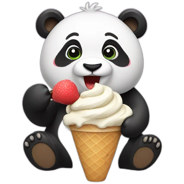 Panda eating ice cream emoji