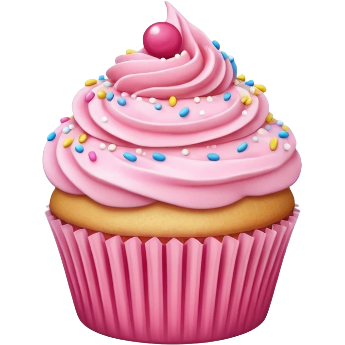 Cupcake with pink icing emoji