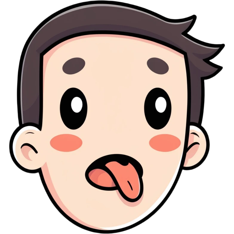 straight face with tongue out emoji