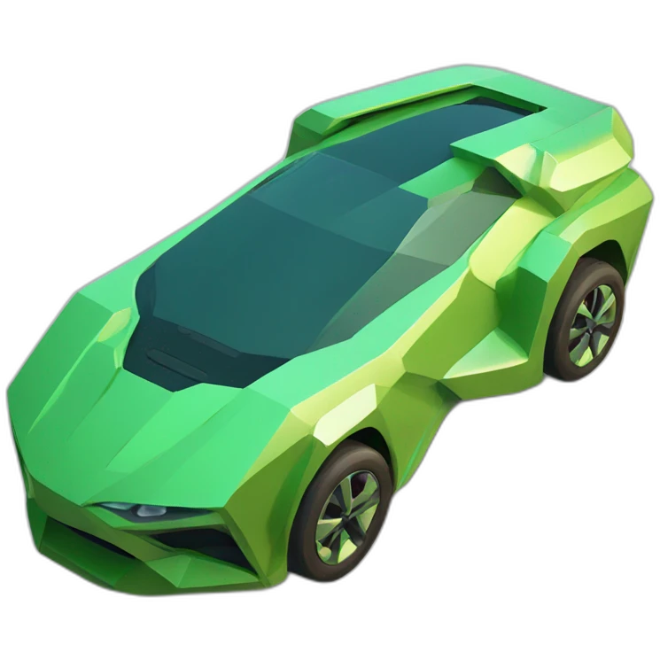 futuristic car green lowpoly emoji