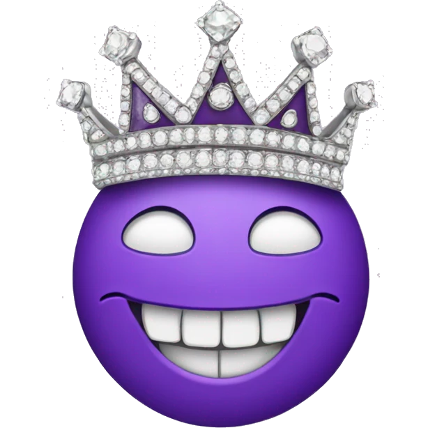 
CREATE PURPLE EMOJI WITH DIAMONDS, CROWN AND TEETH emoji