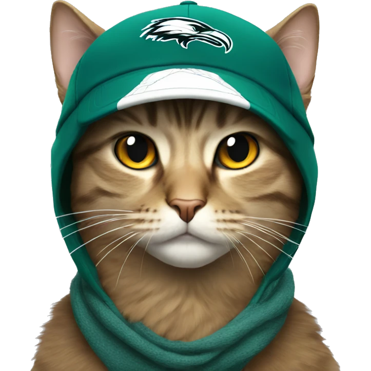 Cat wearing eagles hat emoji