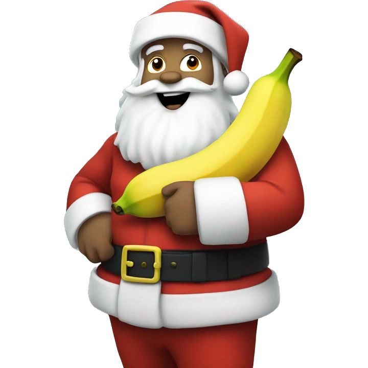Santa with a banana emoji