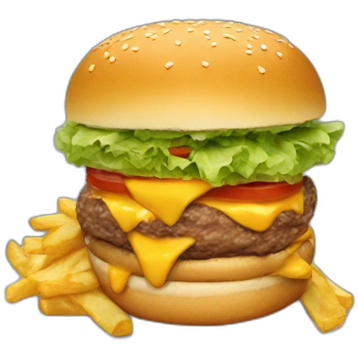 Trump eating burger emoji