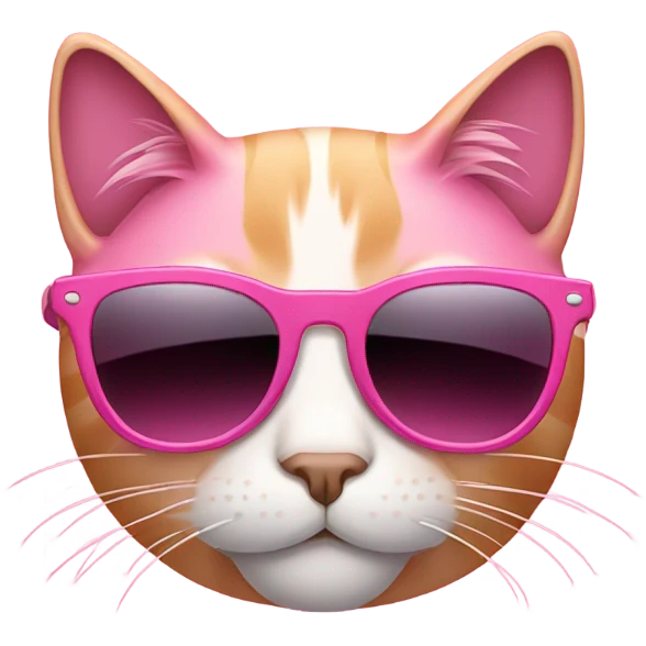 Pink cat with sunglasses  emoji