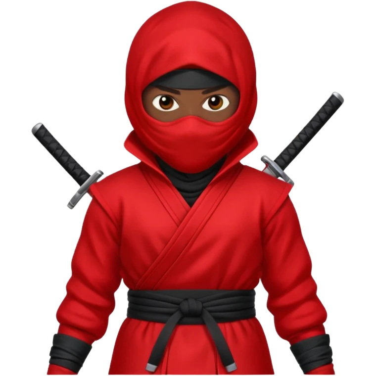 black skin ninja red clothes emoji