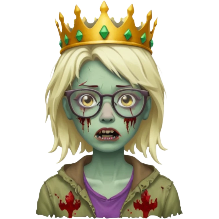 crowned woman zombie with glasses emoji