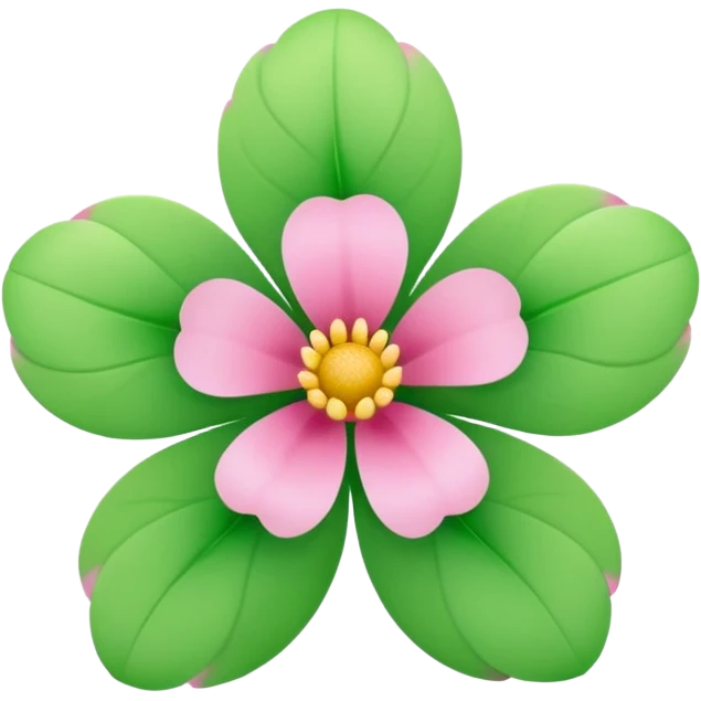 green and pink flower emoji