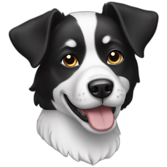 A black and white dog emoji