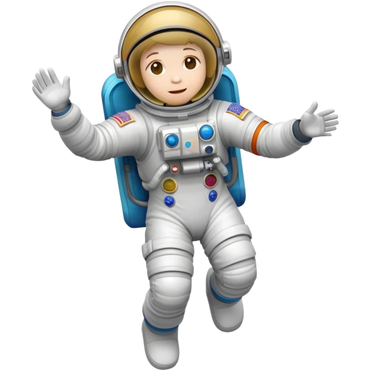astronaut floating in colorful space suit emoji