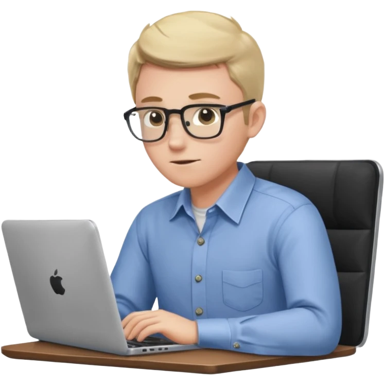 aktien experte er sitz am laptop und verdient durchs traden geld emoji