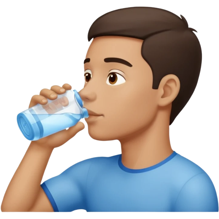 man in profile drinking water emoji