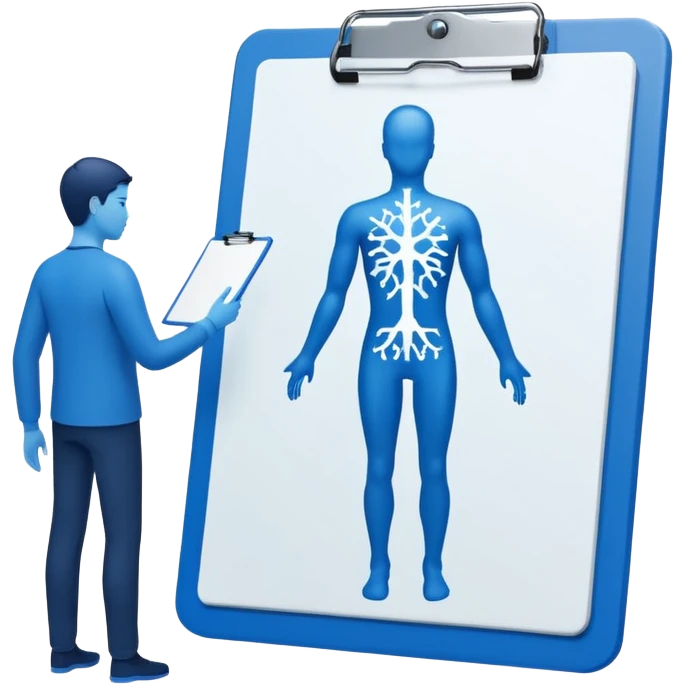 clipboard with a person silhouette and a neural network symbol emoji