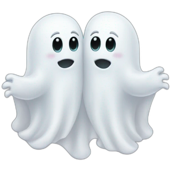 two hugging ghosts emoji