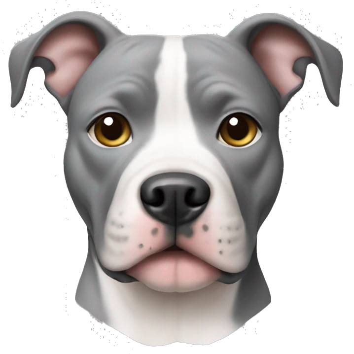 Pitbull white face gray ears  emoji