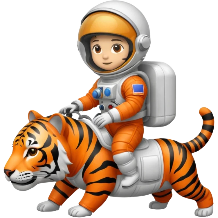 closed helmet astronaut riding tiger emoji