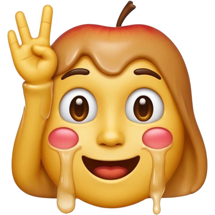 emoji of a melting face giving a salute, combining essence of saluting face and melting face, apple emoji style emoji