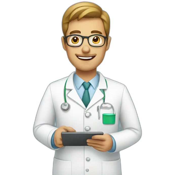 pharmacist with tablet emoji