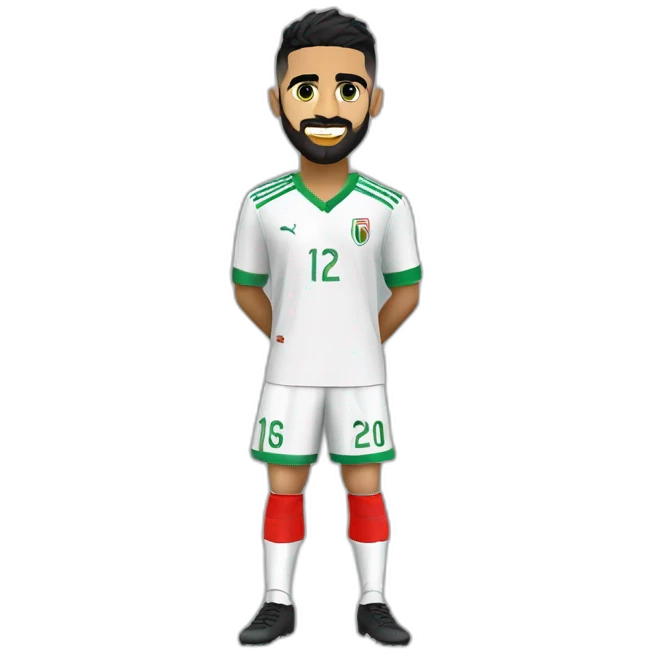 I want an emoji of the player Riyad Mahrez holding the African Cup2024 He wears the Algerian national team uniform emoji