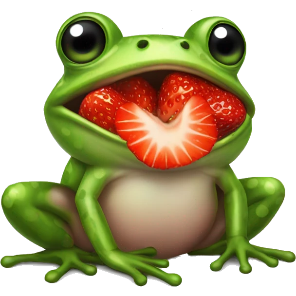 Frog strawberry  emoji