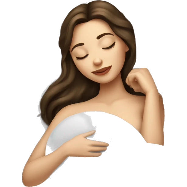 sleeping beauty brunette white girl with a silk pillow emoji