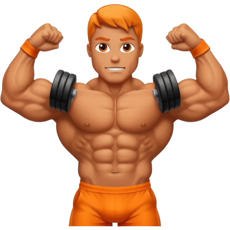 Orange bodybuilder  emoji