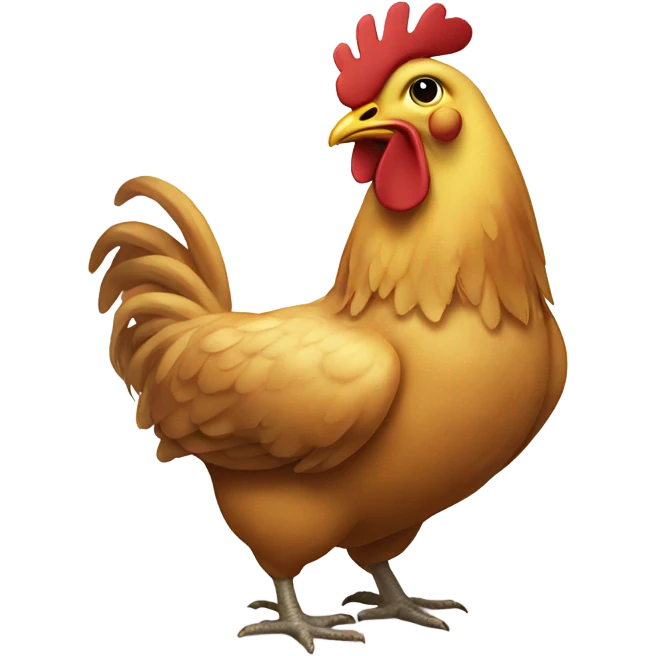 Chicken with worm emoji