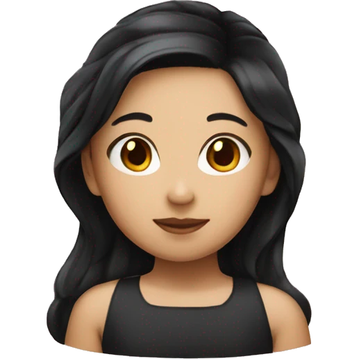 Asian girl with black hair and a strawberry hair pin emoji