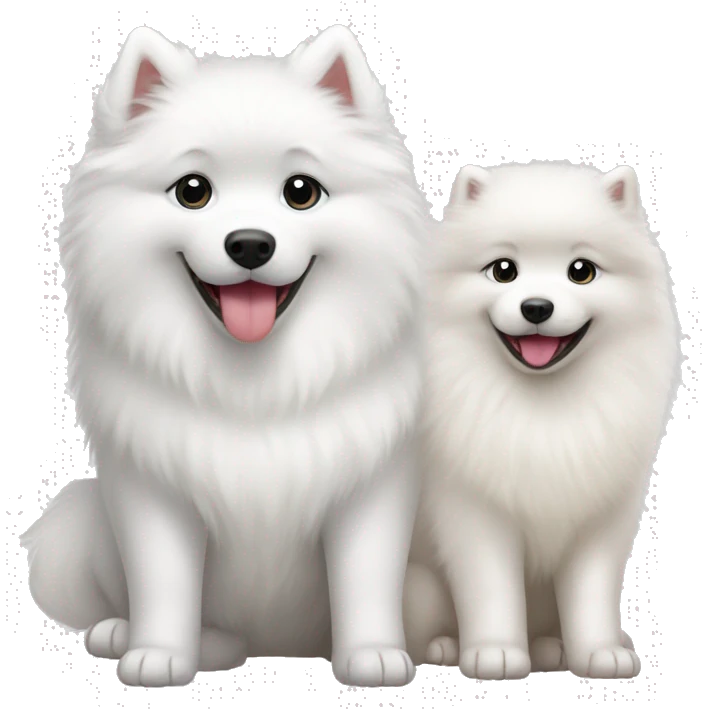 Samoyed and baby gorl emoji