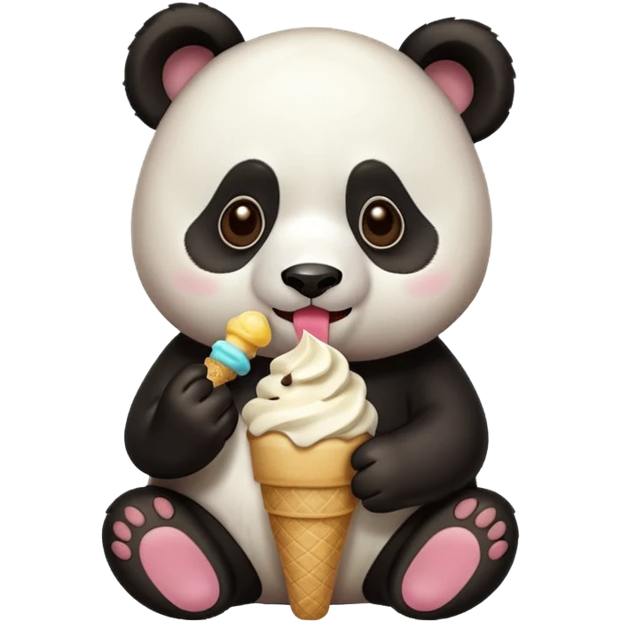 Panda eating ice cream emoji