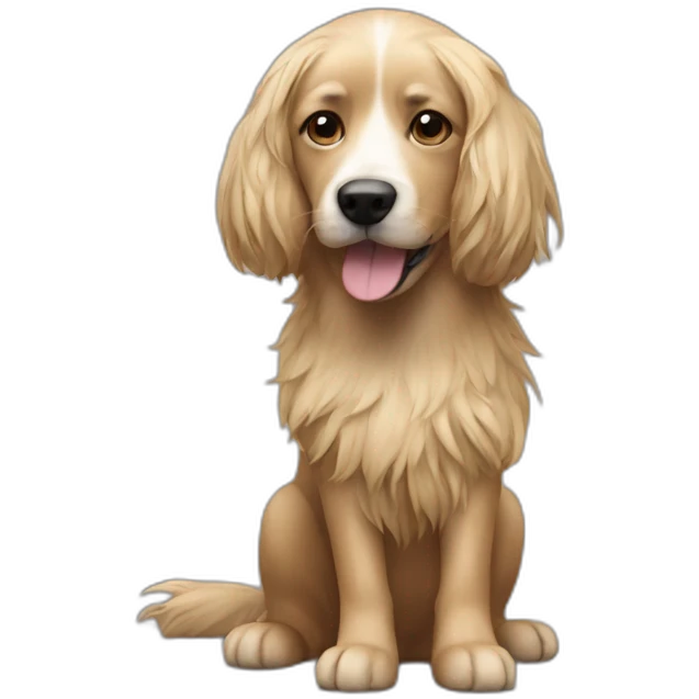 Dog with a human. hair emoji