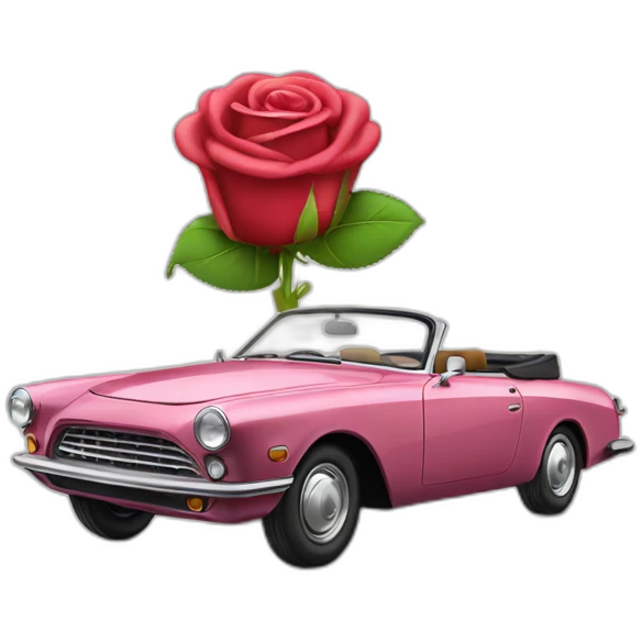 rose car cabriolet emoji
