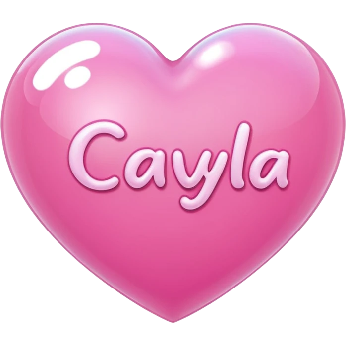 A Pink heart with a name Cayla inside it emoji
