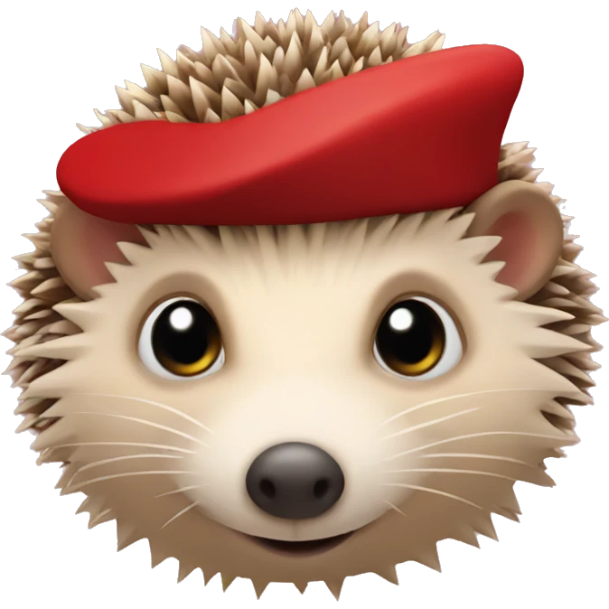 hedgehog with red hat emoji