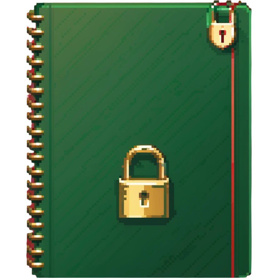 Green document with golden padlock, secure digital file emoji