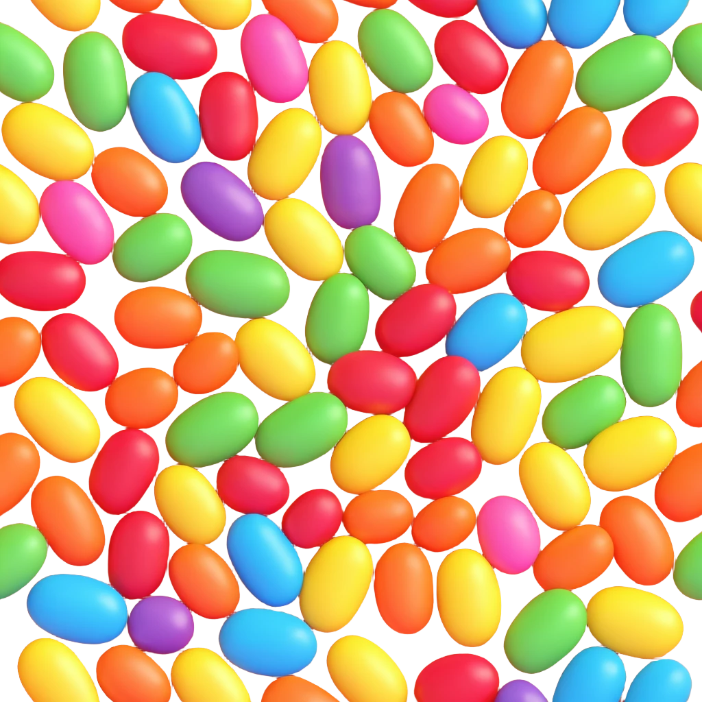 colorful jelly beans candy, transparent background emoji