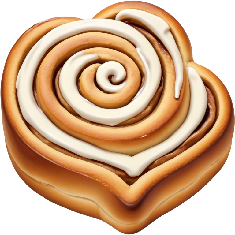 cinnamon roll with a heart cut out emoji