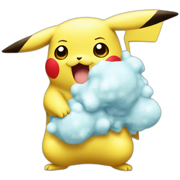 pikachu with a cold emoji