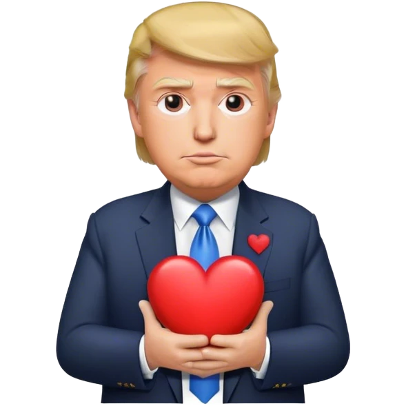 trump shows a heart emoji
