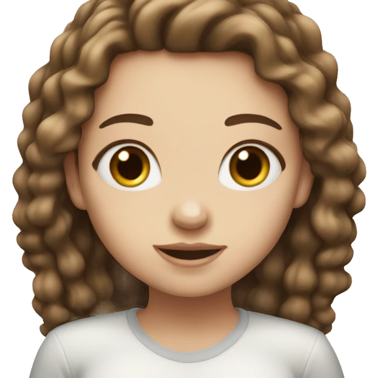 White girl brown hair cute  emoji