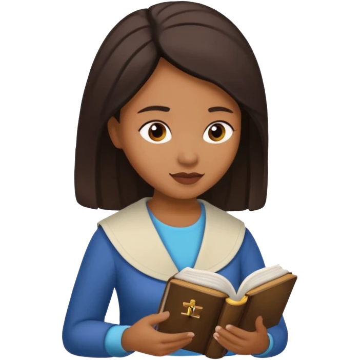 Crea una mujer  leyendo una biblia  emoji