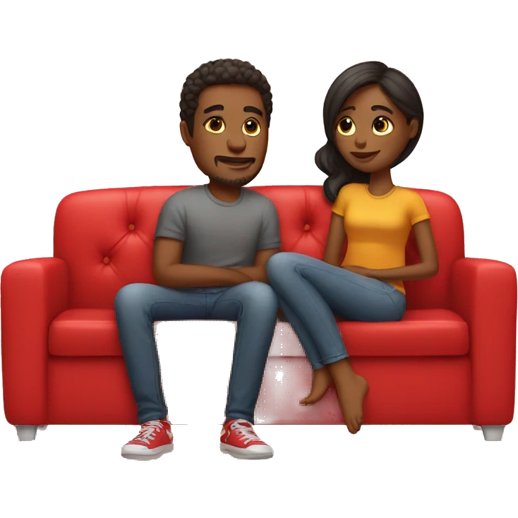 Lovers on red couch emoji