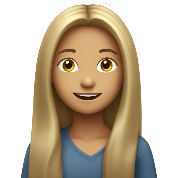 smiling girl with long hair emoji